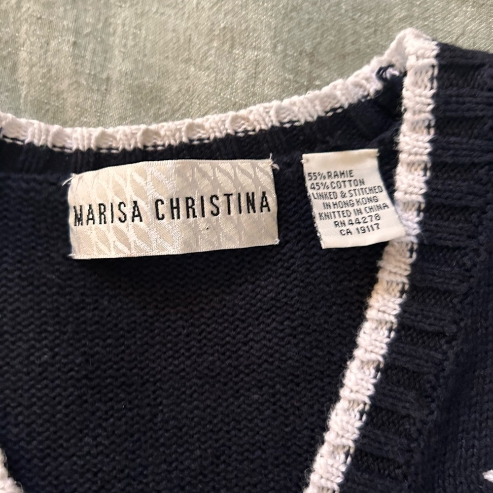 Vintage Marisa Christina Nautical Embroidery cardigan size medium - Picture 6 of 7